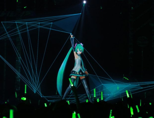 初音ミクの「ＨＡＴＳＵＮＥ　ＭＩＫＵ　ＥＸＰＯ」の日本ツアー（２０１６年）（写真：クリプトン・フューチャー・メディア提供）