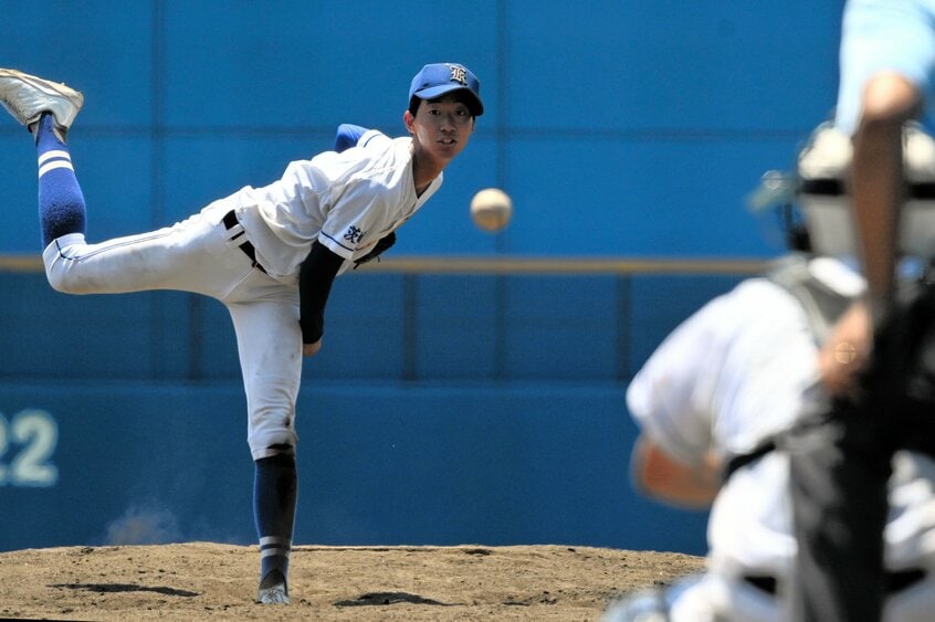 完全試合を達成した水戸啓明のエース、中山優人投手