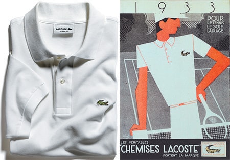 写真左:1933年の創業以来、半袖で胸にワンポイントのデザインは変わっていない写真右:(c)Archives Lacoste