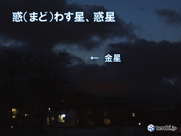 去り行く宵の明星（2017年3月15日午後6時頃、西の空）　撮影：日本気象協会北海道支社　持田　浩