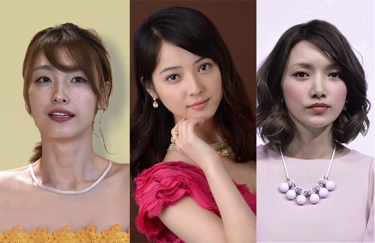 左から木下優樹菜、佐々木希、後藤真希（C）朝日新聞社