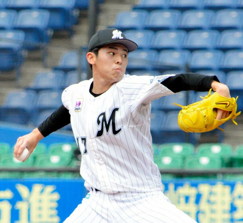 ロッテ・佐々木朗希 (c)朝日新聞社