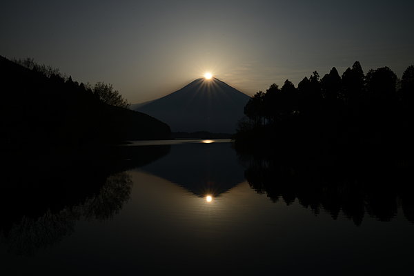 富士山のほぼ真西、大沢崩れを真正面から望むロケーション