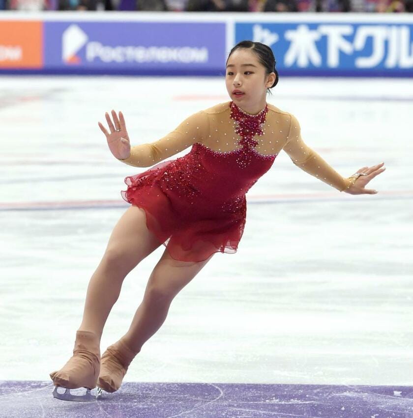 山下真瑚（１６）／１４歳で迎えた全日本ジュニアで２位、昨季の世界ジュニア選手権ではロシアの強豪女子に交ざり３位に。今季はスケートカナダで２位　（ｃ）朝日新聞社