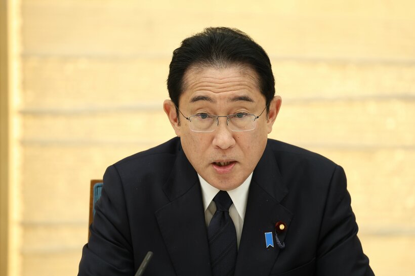 国内投資拡大のための官民連携フォーラムで発言する岸田文雄首相＝2023年4月6日