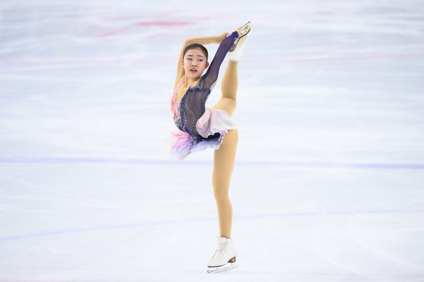 千葉百音(20):荒川静香さん、羽生結弦さんという五輪金メダリストを生んだ仙台で基礎を学んだ千葉百音。現在は京都の木下アカデミーで練習する(撮影:今 祥雄)